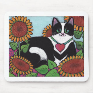 Mousepad Gato do girassol