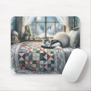Mousepad Gato Dormindo na Cama