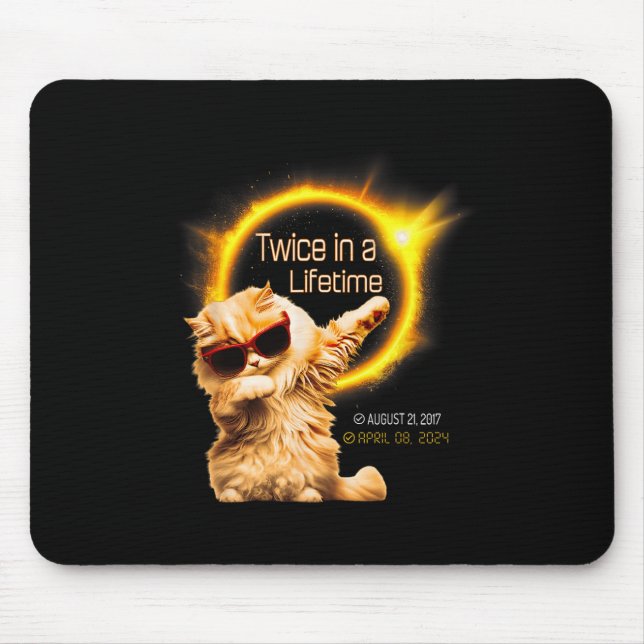 Mousepad Gato Duas Vezes Em Eclipse Solar Da Vida Abril 04. (Frente)