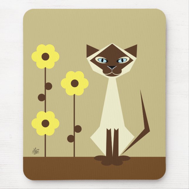 Mousepad Gato e Flores (Frente)