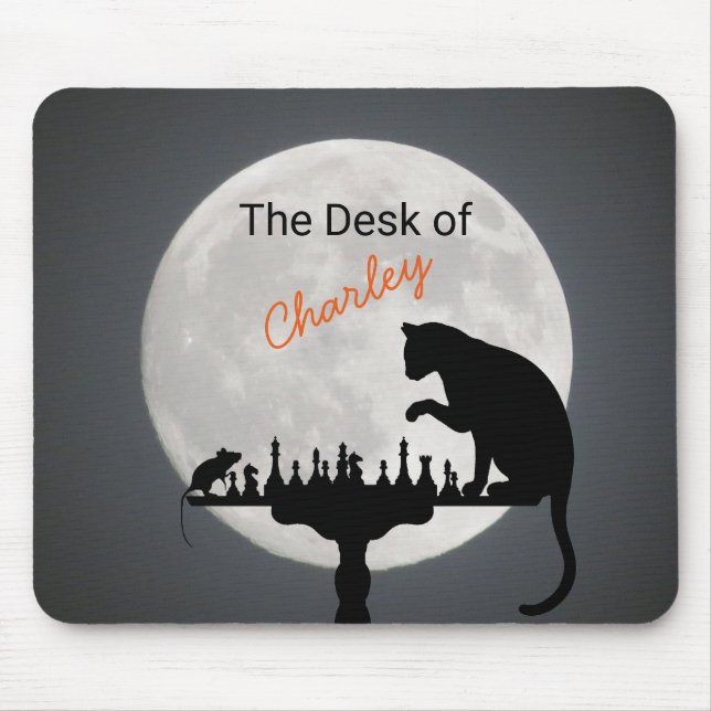 Mousepad Gato e Mouse Chess Full Moon (Frente)