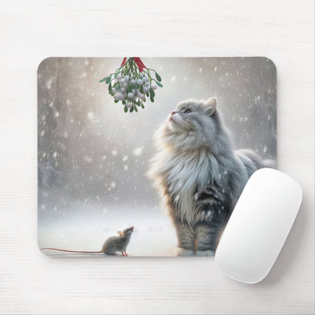 Mousepad Gato e Rato sob Mistura (Com mouse)