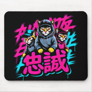 Mousepad Gato Edgy de Streetwear Japonês - Para Jogadores &
