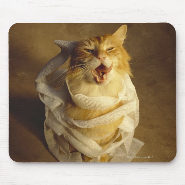 Mousepad Gato embrulhado em gaze médica (Frente)