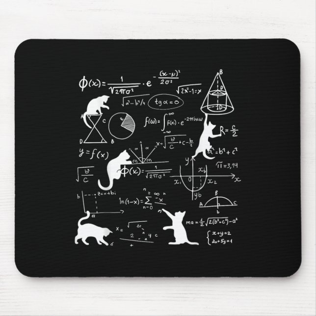 Mousepad Gato Engraçado Brincando Com Fórmulas De Matemátic (Frente)