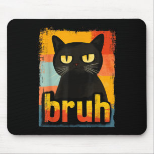 Mousepad Gato Engraçado Bruh Para Adolescentes Meninas Home