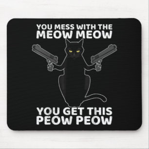 Mousepad Gato Engraçado Com Armas Que Você Mete Com O Meo