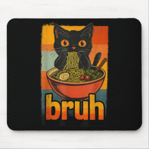 Mousepad Gato Engraçado Comendo Ramen Japonês Homens Mulher