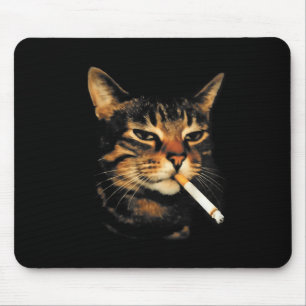 Mousepad Gato Engraçado Fumando Cigarro Meme de Gatinho Idi