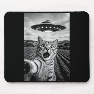 Mousepad Gato Engraçado Ufo Alien Gato Bengal Selfie Presen