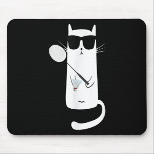 Mousepad Gato engraçado vestindo óculos de sol jogando badm