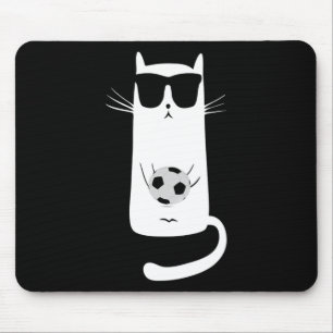 Mousepad Gato engraçado vestindo óculos de sol jogando fute