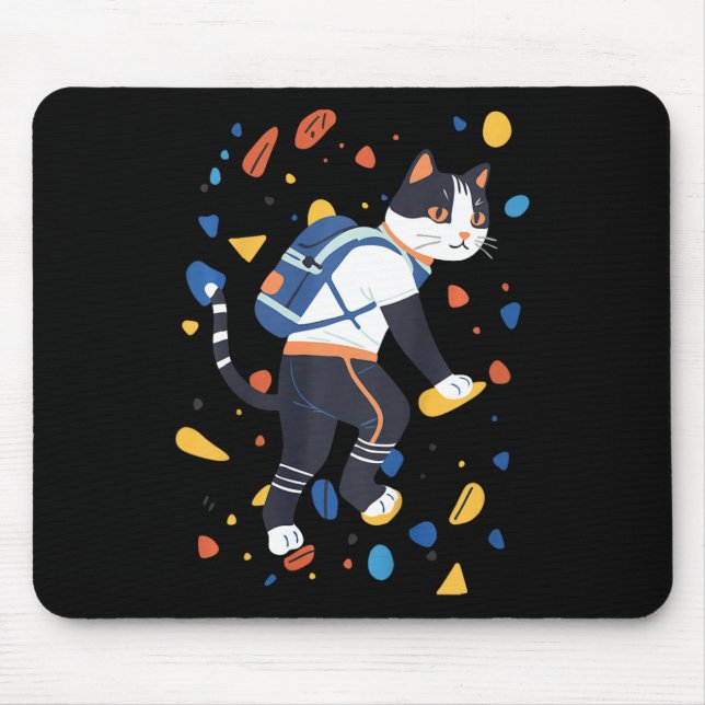 Mousepad Gato Escalada Bouldering Divertido Colorido Climbe (Frente)