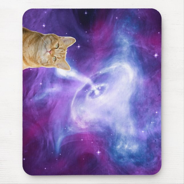 Mousepad Gato espacial de galáxias cósmicas (Frente)