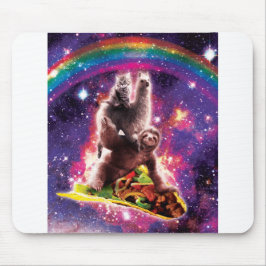 Mousepad Gato espacial Llama Sloth Riding Taco