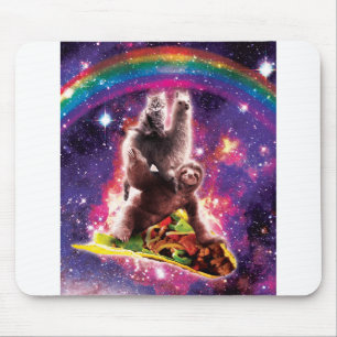 Mousepad Gato espacial Llama Sloth Riding Taco