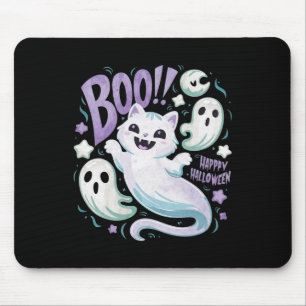 Mousepad Gato Fantasma Boo Kitty Halloween