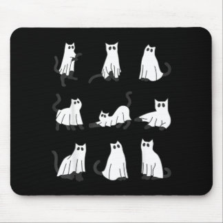 Mousepad Gato Fantasma Fofo Design Divertido de Halloween g