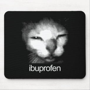 Mousepad Gato Feio Retro Meme Divertido de Ibuprofeno para
