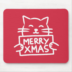 Mousepad Gato Fofo Feliz Natal