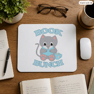 Mousepad Gato Fofo Lendo um Livro para Amantes de Gatos