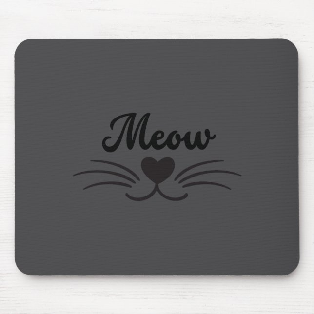 Mousepad Gato Gatinho Bigode e Vibrissa Engraçado Mia  (Frente)