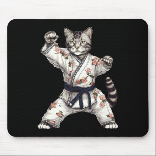 Mousepad Gato Gatinho Gata Karatê Taekwondo Kickboxing 