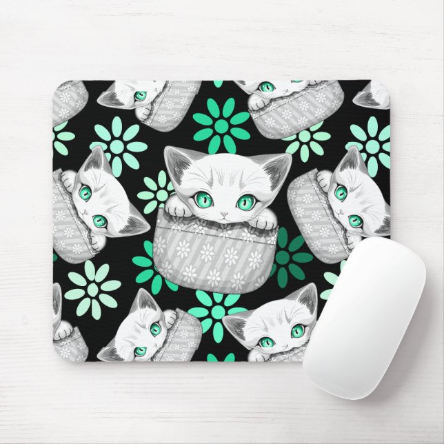 Mousepad Gato, Gato, Gato e Playaking de uma Bolsa (Com mouse)