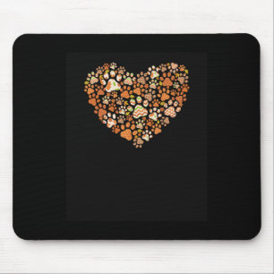 Mousepad Gato-gato-pata-impressão-abóbora-outono-folha-outo