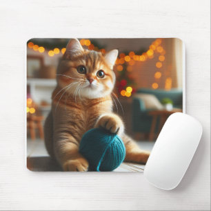 Mousepad gato giro brincando com um fio-mouse pad