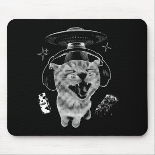 Mousepad Gato Gnarp Meme de Gato Alien Idiota Rotação Cereb