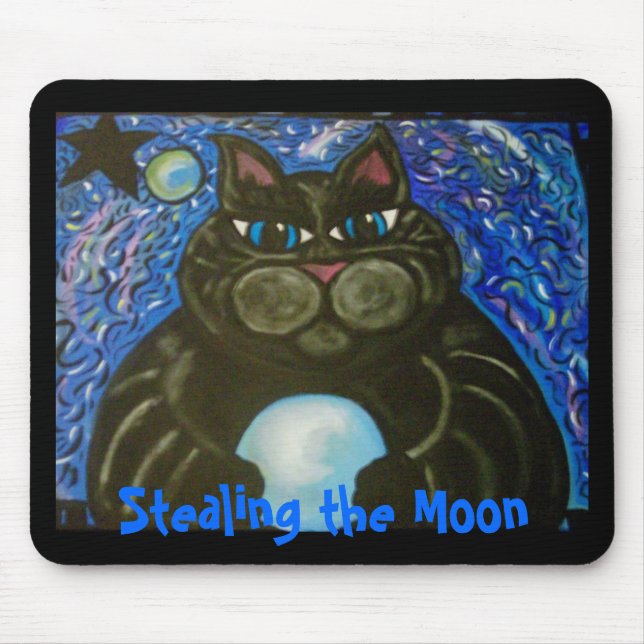 Mousepad Gato gordo que rouba a lua (Frente)