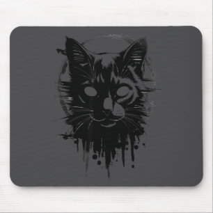 Mousepad Gato Gótico Fofo Sinistro Horror Kitty Esboço Alt