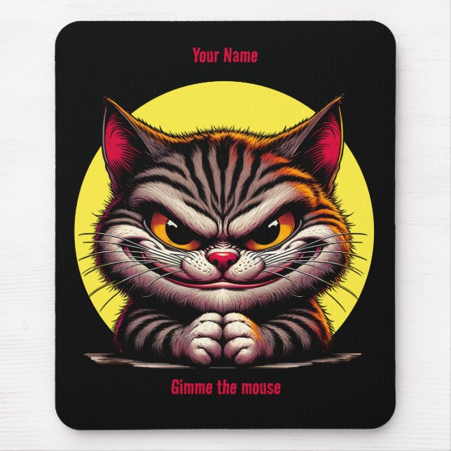 Mousepad Gato Grimacing na Lua (Frente)