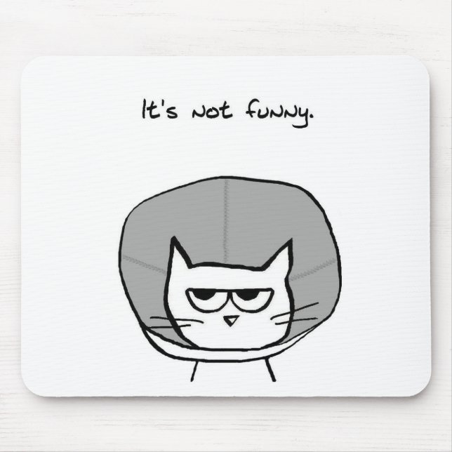 Mousepad Gato irritado e o cone da vergonha (Frente)