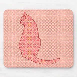Mousepad Gato Japonês - Coral Orange Batik