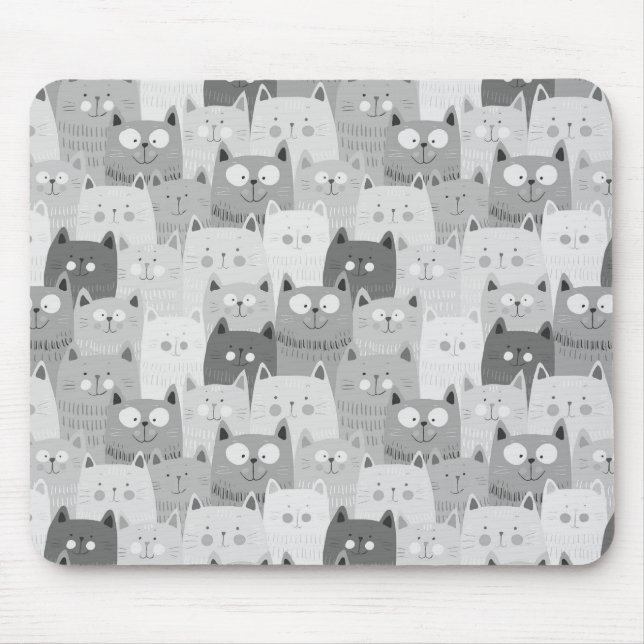 Mousepad gato japonês gatinho nunca engraçado, fonte piada  (Frente)