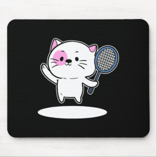 Mousepad Gato Jogando Badminton Jogador De Badminton Para H
