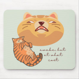 Mousepad Gato Laranja Cansado