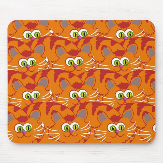 Mousepad Gato Laranja Com Olhos Verdes Adoráveis (Frente)