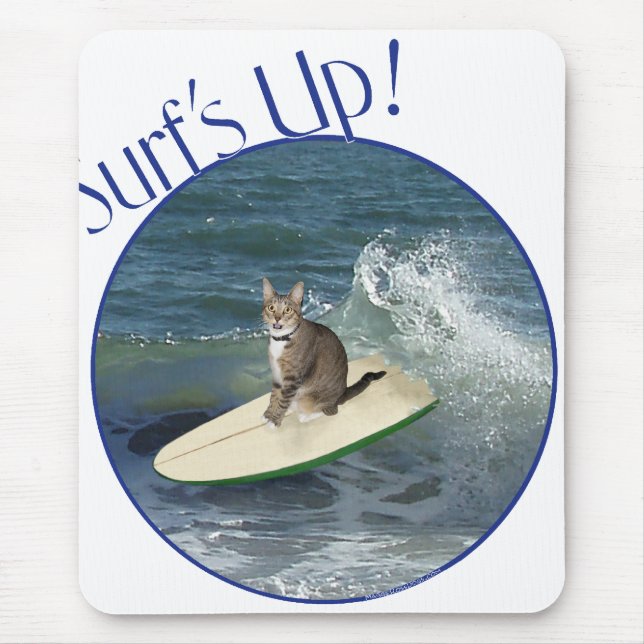 Mousepad Gato Listrado Surf's Up! (Frente)