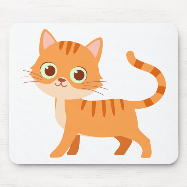 Mousepad Gato Louco De Gato De Gato Laranja De Cartoon De G (Frente)