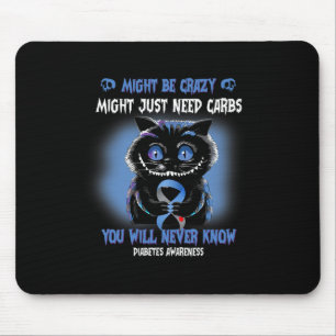 Mousepad Gato Louco Pode Ser Diabetes Azul Louco