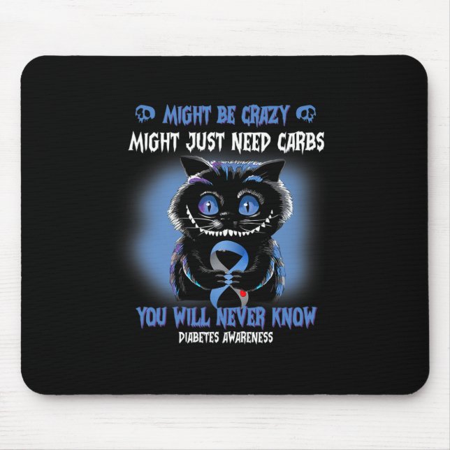 Mousepad Gato Louco Pode Ser Diabetes Azul Louco (Frente)