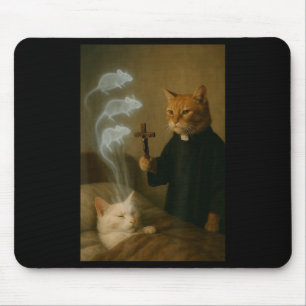 Mousepad Gato Mago Meme Gato Exorcismo Rato Divertido Fanta
