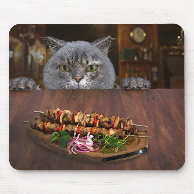 Mousepad gato, mesa, animais (Frente)
