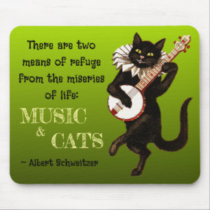 Mousepad Gato Musical Fofo Dois Meios de Refúgio Schweitzer