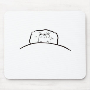 Mousepad Gato na cama de rato, gato bonitinho na cama