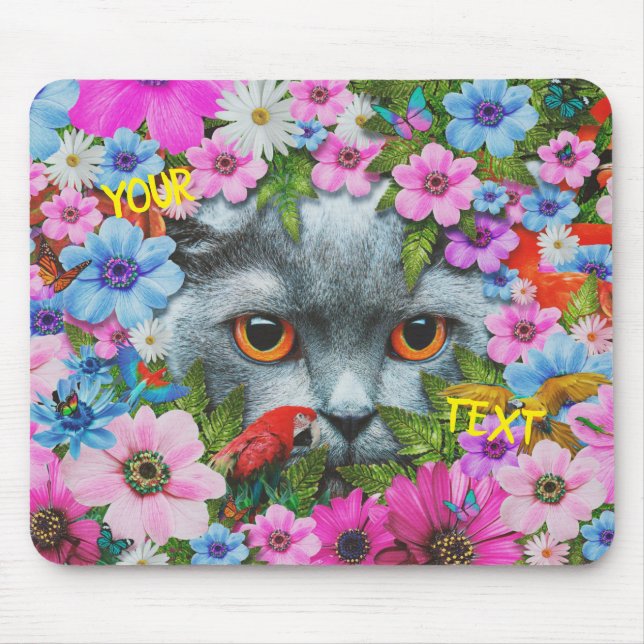 Mousepad Gato na flor (Frente)