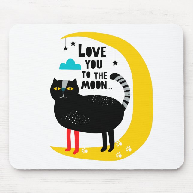Mousepad Gato na lua (Frente)